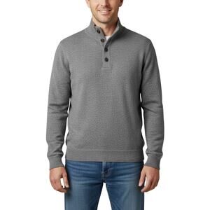 Red Ale by Alesbury Henley Mock Neck Pullover Sweater Gray Cotton Men M NWT